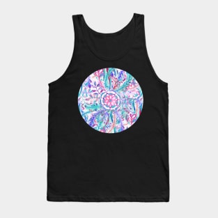 Boho Flower Burst in Pink and Teal Tank Top